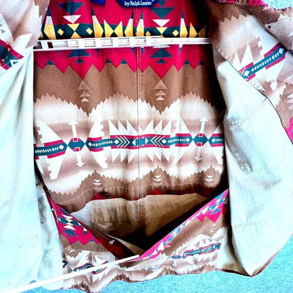 Polo Ralph Lauren Mens L Rare Southwest Aztec Hunting Chore Western Barn Jacket - Picture 10 of 14